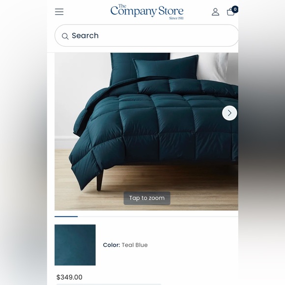 The Company Store Other - The Company Store LaCrosse Premium Down Light Warmth Comforter Teal Blue King